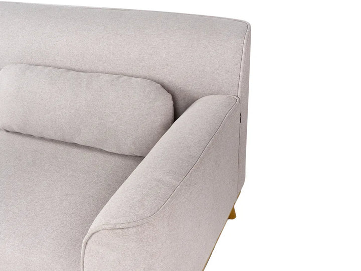 Corner Sofa 3 Seater Fabric Light Grey Left Hand Arvo
