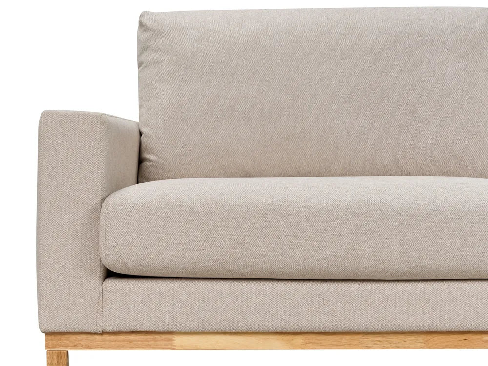 Corner Sofa 4 Seater Fabric Beige Left Hand Deavan