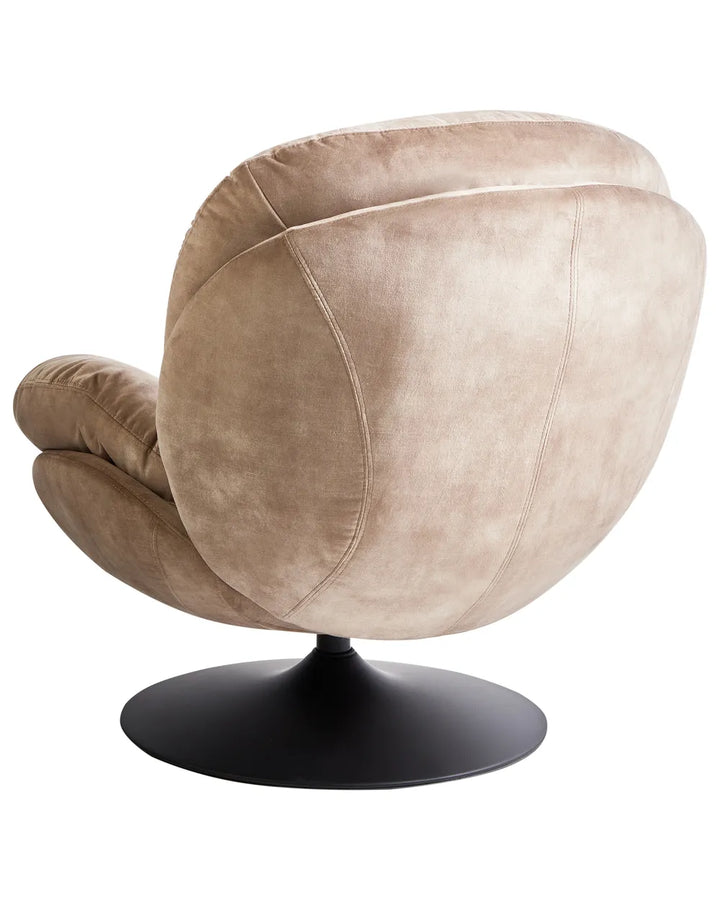 Swivel Armchair Velvet Sand Beige Lourdez