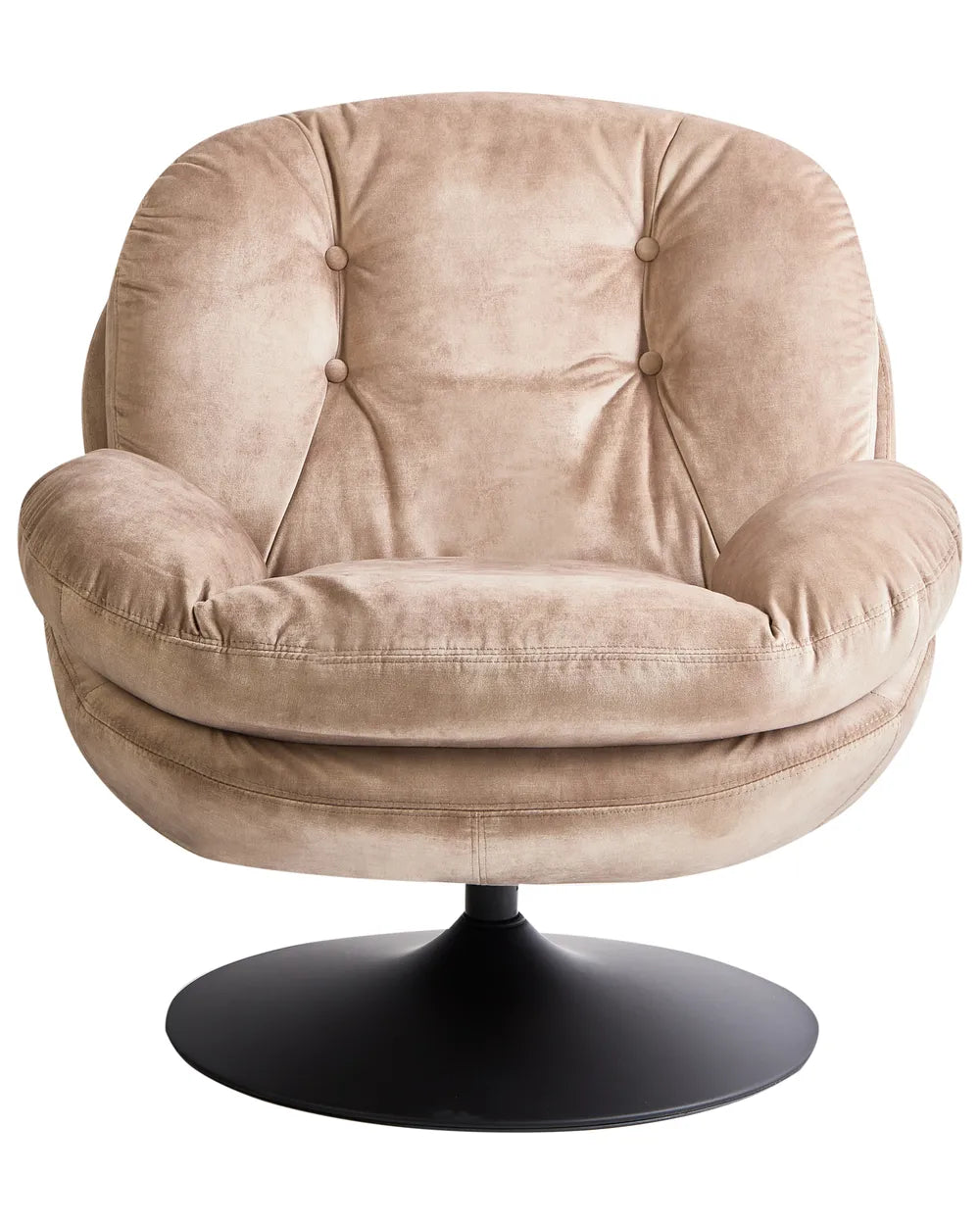 Swivel Armchair Velvet Sand Beige Lourdez
