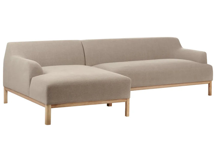 Corner Sofa 3 Seater Fabric Taupe Right Hand Azuri