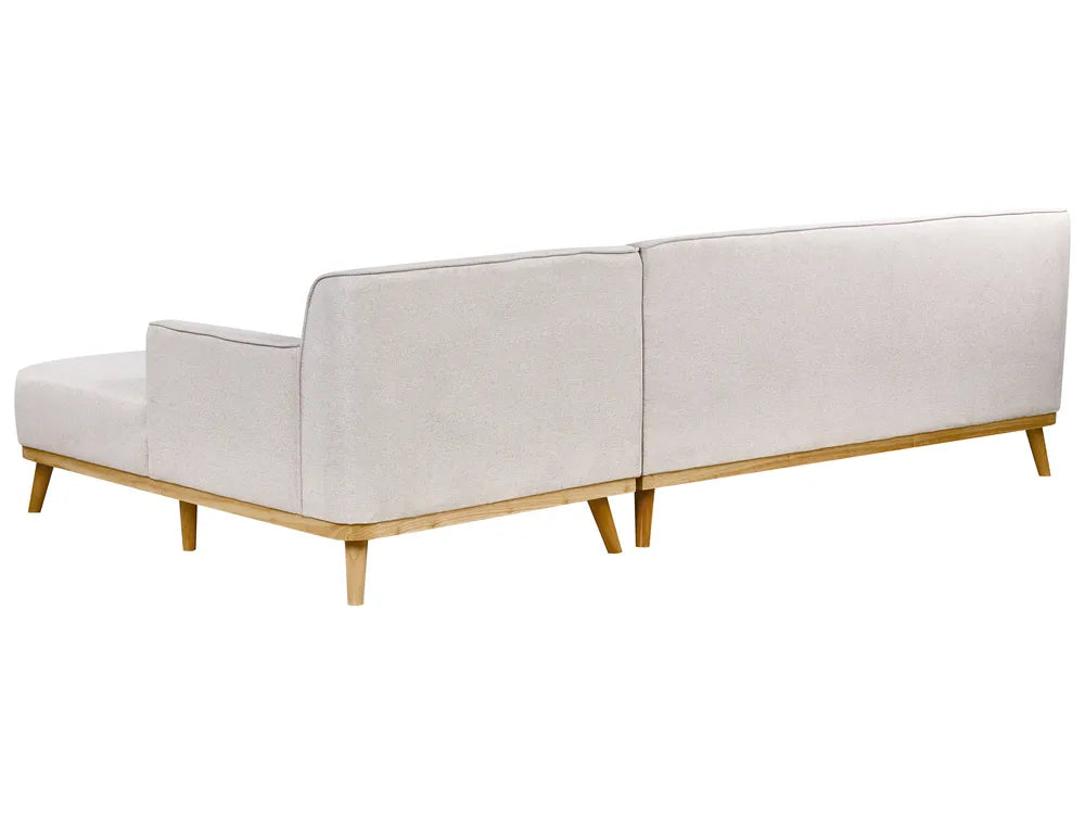 Corner Sofa 3 Seater Fabric Light Grey Left Hand Arvo
