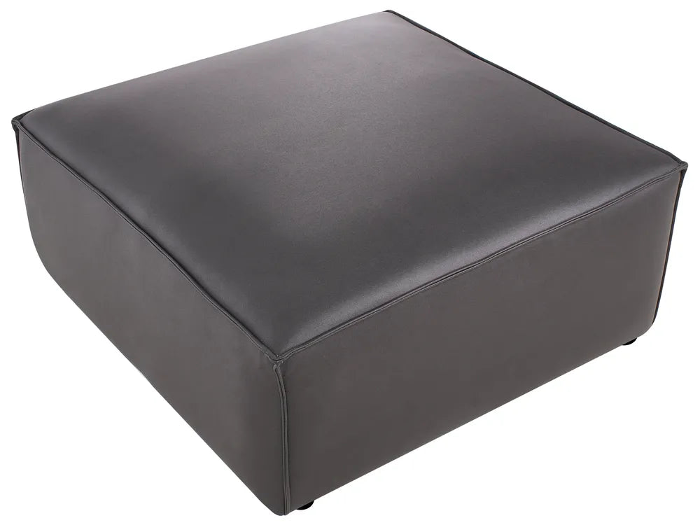 Modular Corner Sofa 3 Seater Faux Leather Black with Ottoman Left Hand Nova