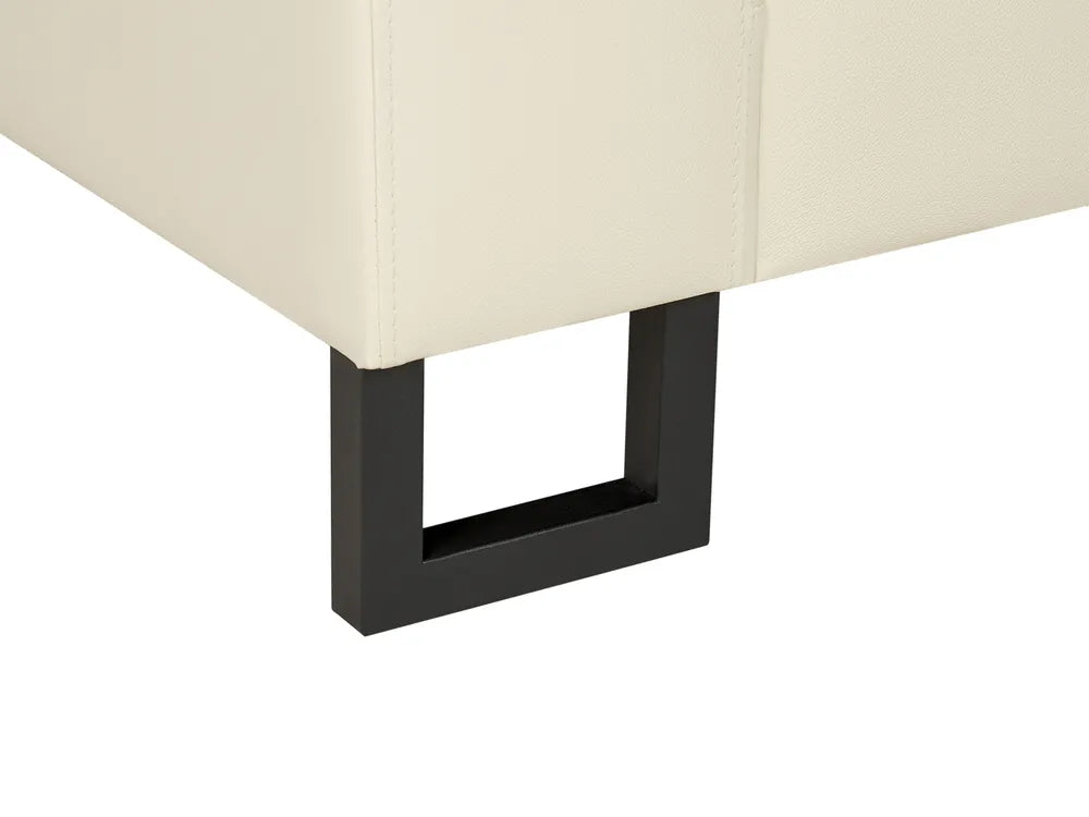 Corner Sofa 6 Seater Leather Light Beige Left Hand Maelina