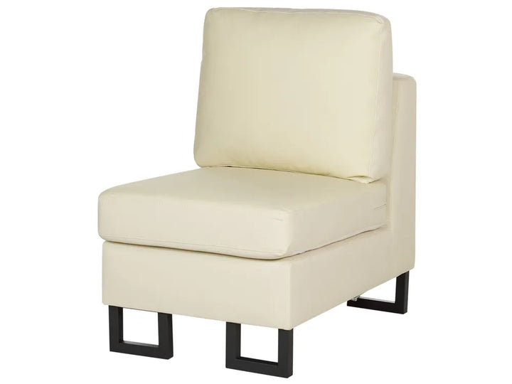 Corner Sofa 6 Seater Leather Light Beige Left Hand Maelina