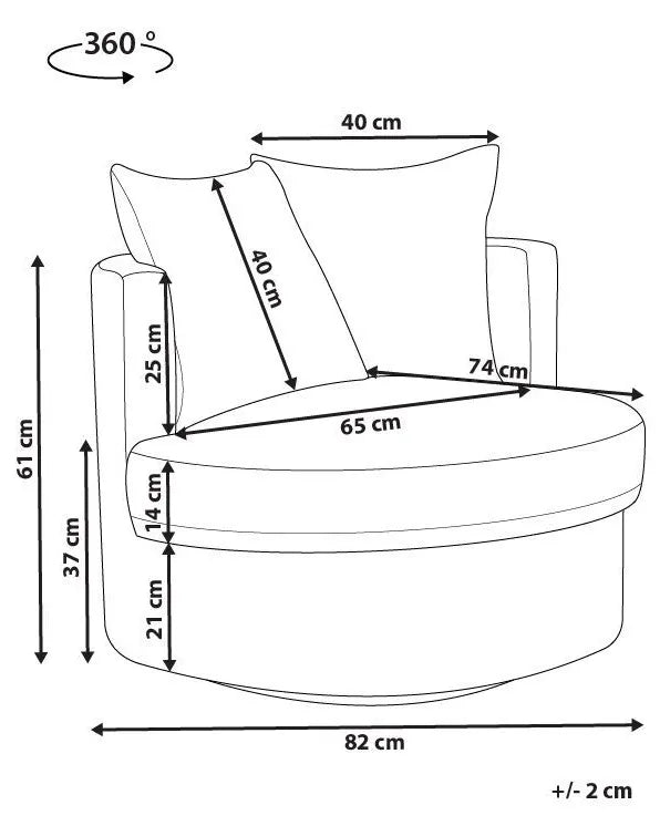 Swivel Armchair Fabric Dark Green Klara