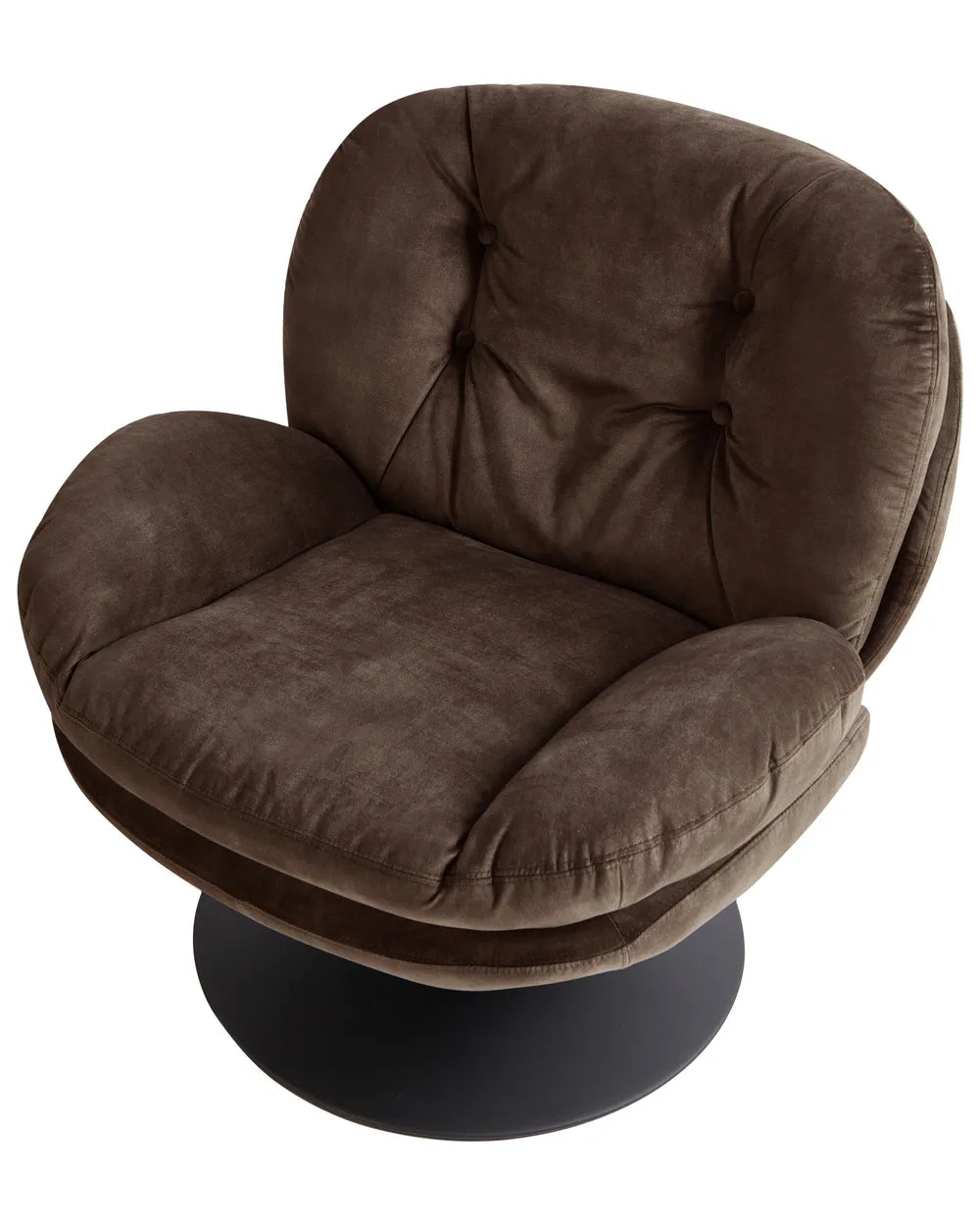 Swivel Armchair Velvet Dark Brown Lourdez