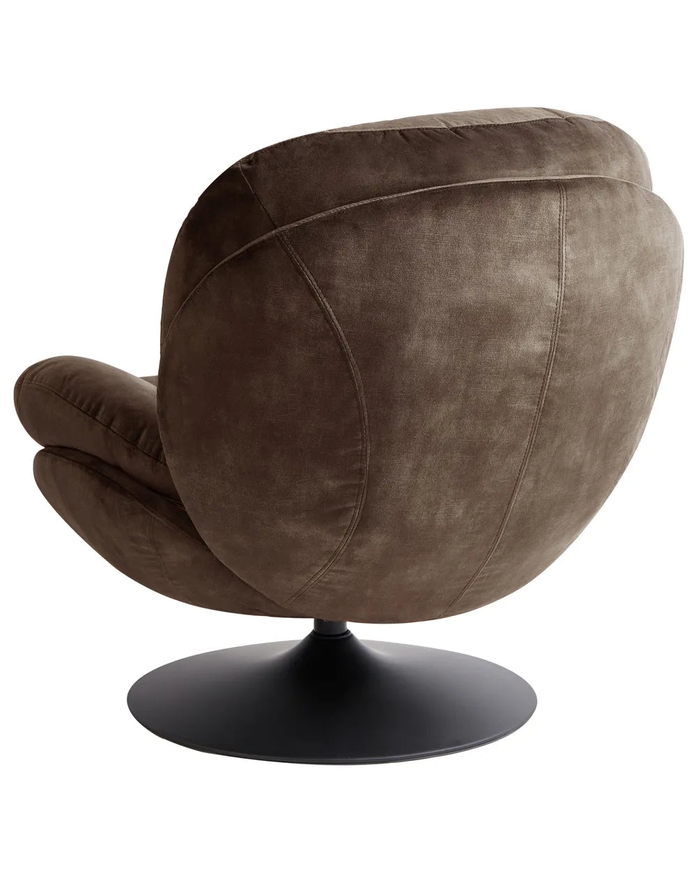 Swivel Armchair Velvet Dark Brown Lourdez