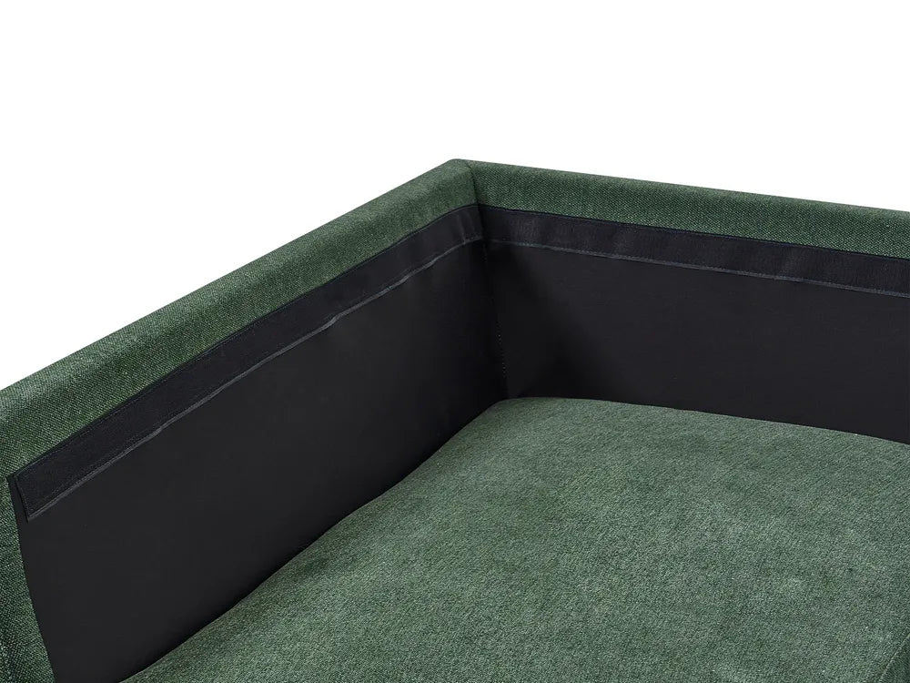 Corner Sofa 4 Seater Fabric Dark Green Right Hand Shayle