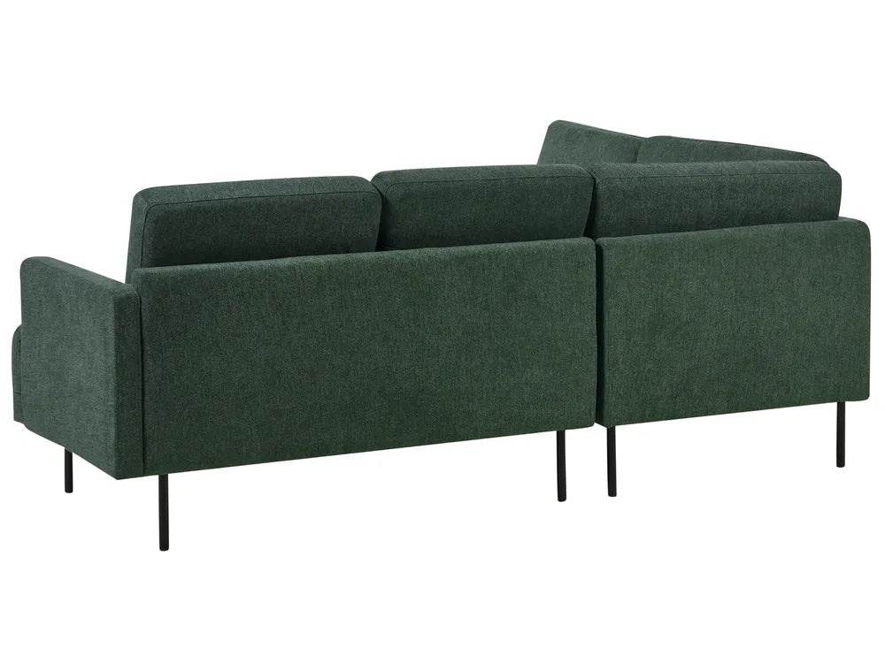 Corner Sofa 4 Seater Fabric Dark Green Right Hand Shayle