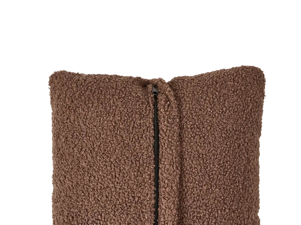 Corner Sofa 3 Seater Boucle Brown Left Hand Weller