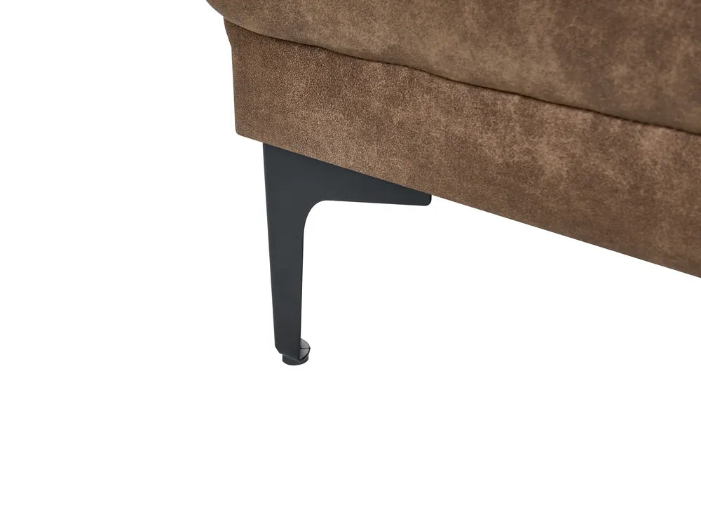 Modular U-Shape Sofa Bed 5 Seater Faux Leather Brown Denby