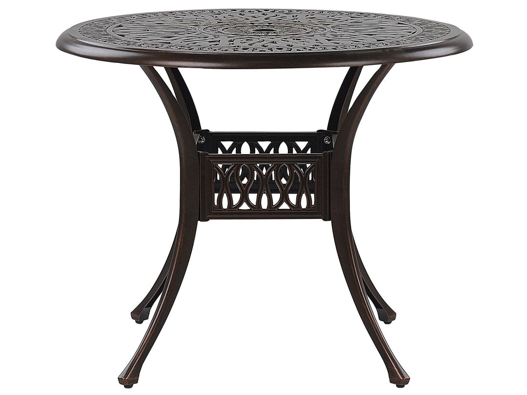 Ancona Outdoor Dining Table for 4 90 cm 90 cm Metal Dark Brown