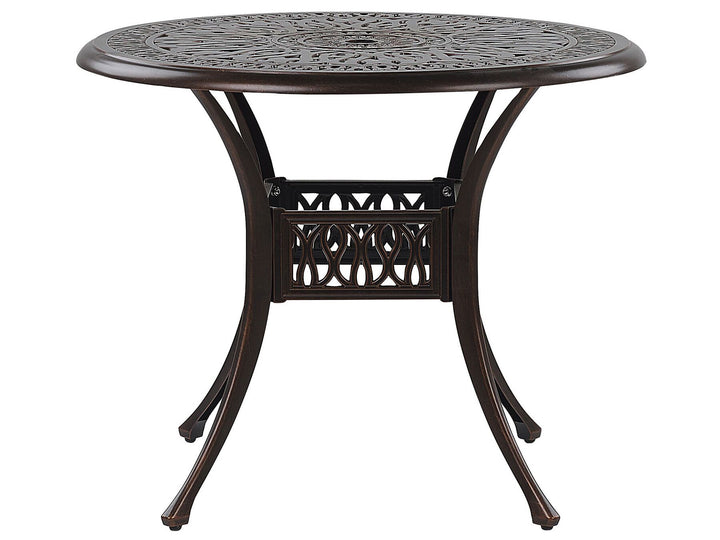 Ancona Outdoor Dining Table for 4 90 cm 90 cm Metal Dark Brown