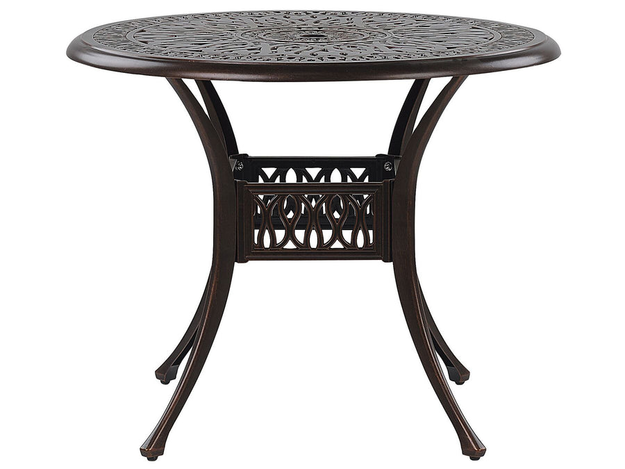 Ancona Outdoor Dining Table for 4 90 cm 90 cm Metal Dark Brown