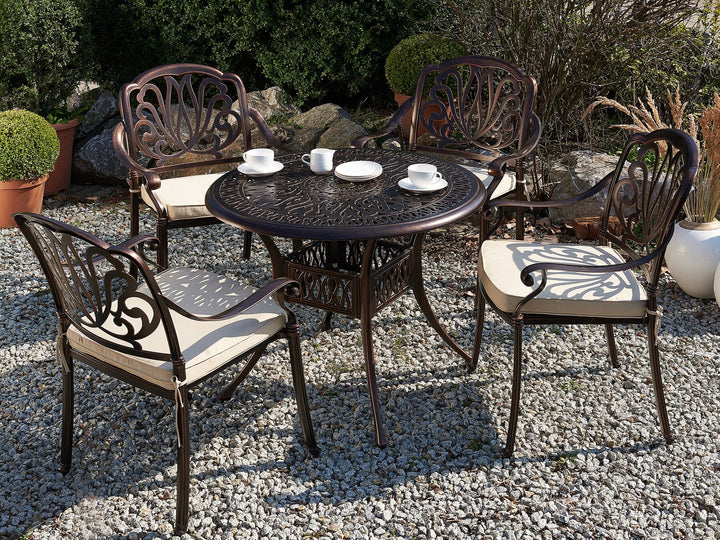 Ancona Outdoor Dining Table for 4 90 cm 90 cm Metal Dark Brown