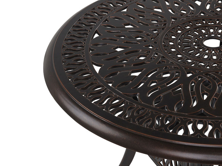 Ancona Outdoor Dining Table for 4 90 cm 90 cm Metal Dark Brown