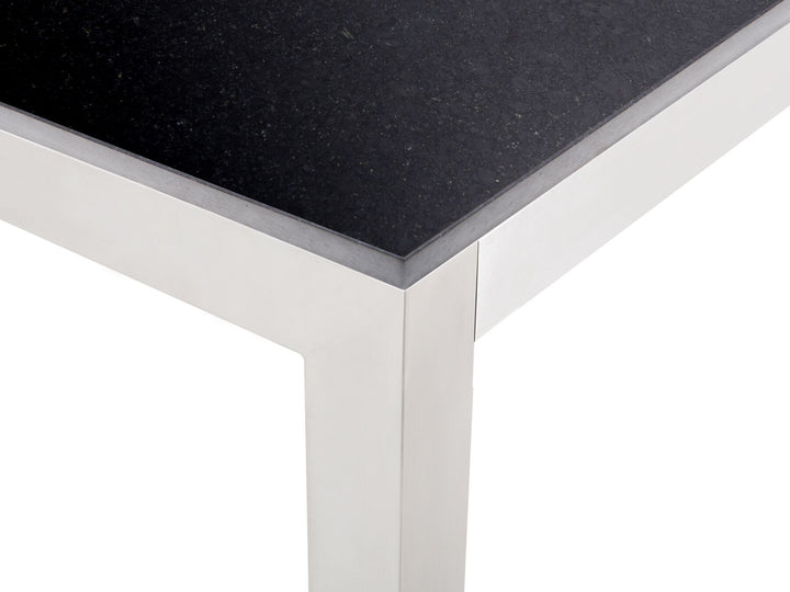 Grosseto Garden Dining Table 180 cm 90 cm Polished Granite Black