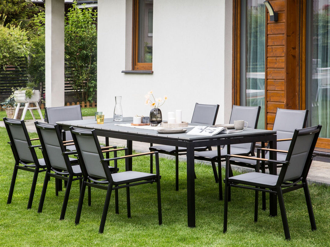 Tofane Extending Garden Dining Table 198/248 cm 90 cm Grey