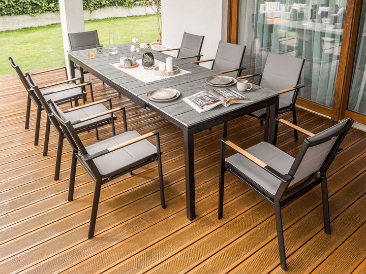 Tofane Extending Garden Dining Table 198/248 cm 90 cm Grey