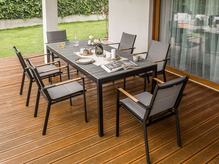 Tofane Extending Garden Dining Table 198/248 cm 90 cm Grey