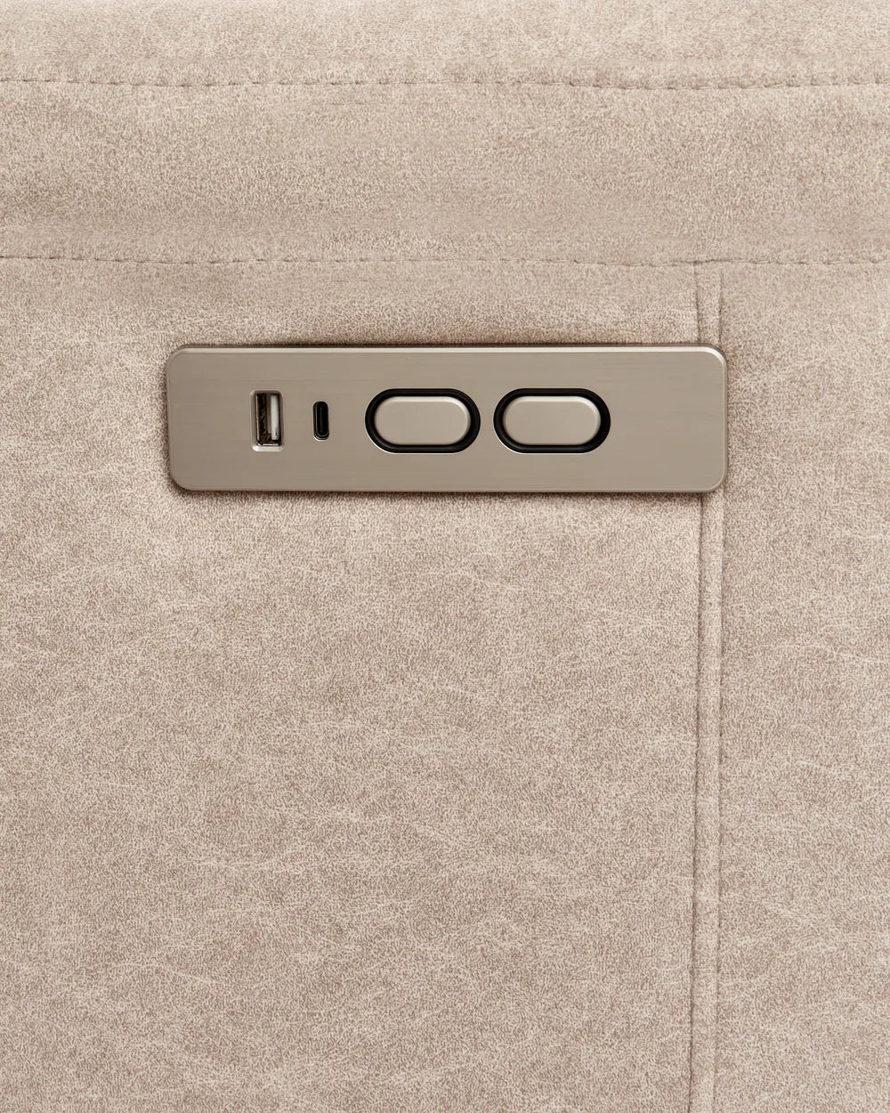 Denison Electric Recliner Chair With Footrest Fabric Taupe