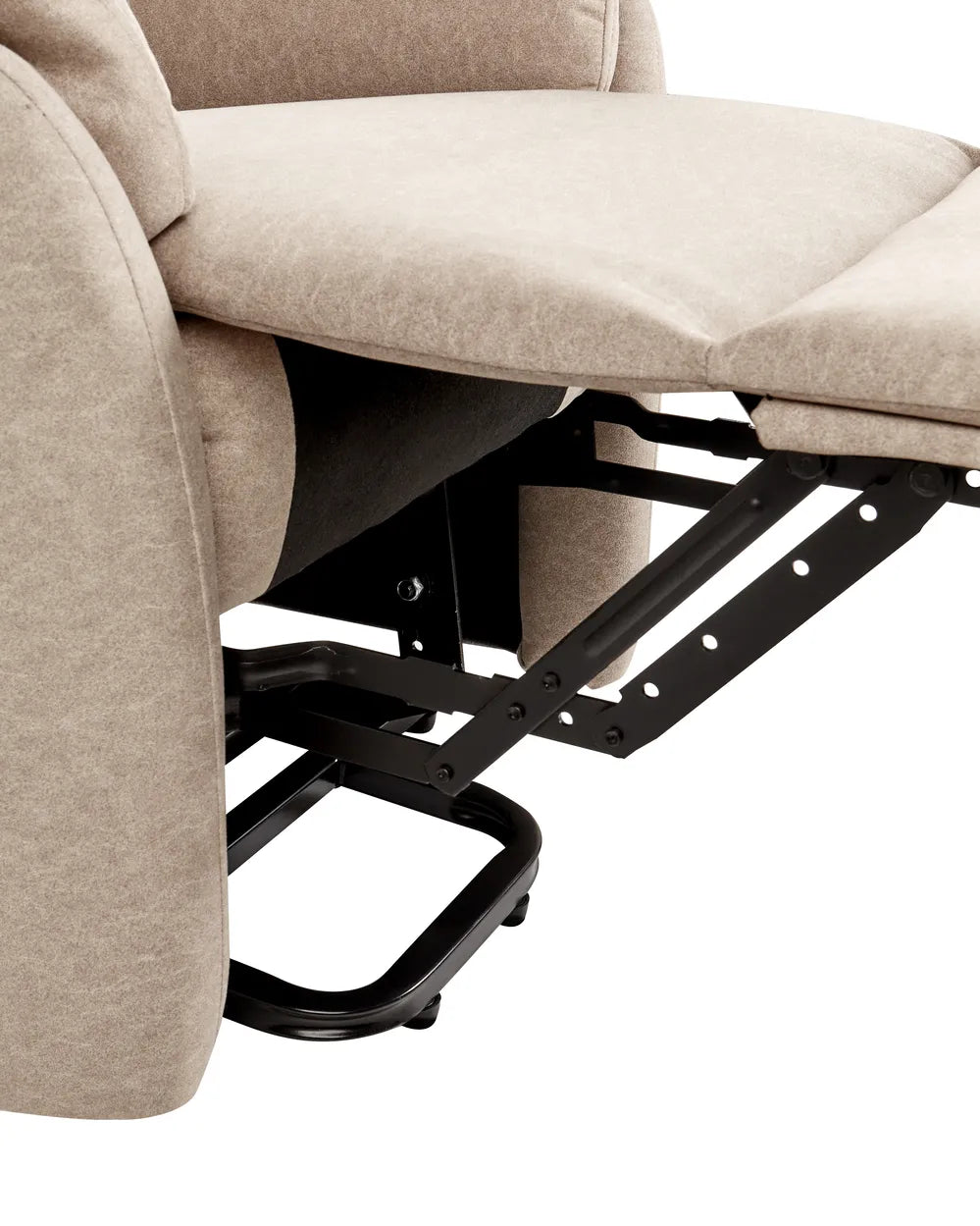 Denison Electric Recliner Chair With Footrest Fabric Taupe