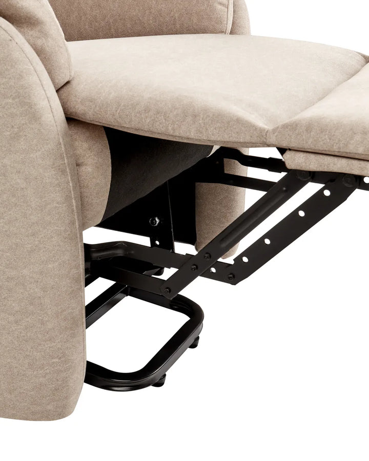 Denison Electric Recliner Chair With Footrest Fabric Taupe