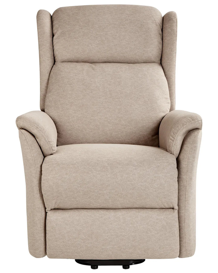 Denison Electric Recliner Chair With Footrest Fabric Taupe