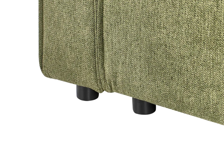 Corner Sofa Bed 3 Seater Fabric Dark Green Left Hand Loette