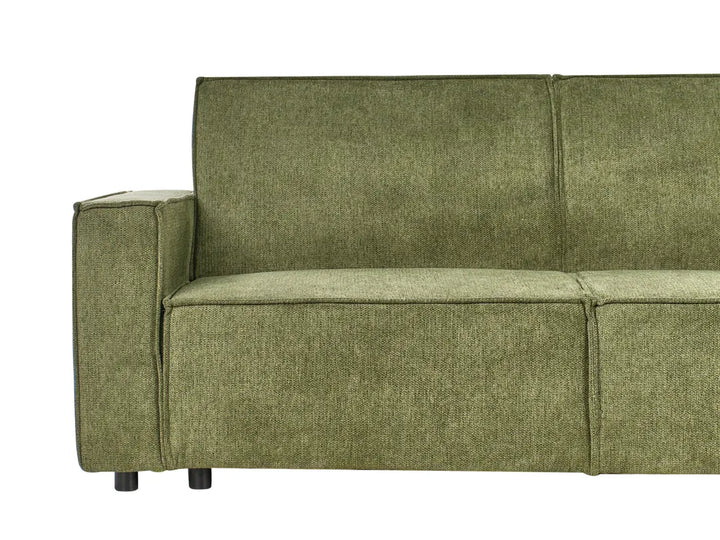 Corner Sofa Bed 3 Seater Fabric Dark Green Left Hand Loette