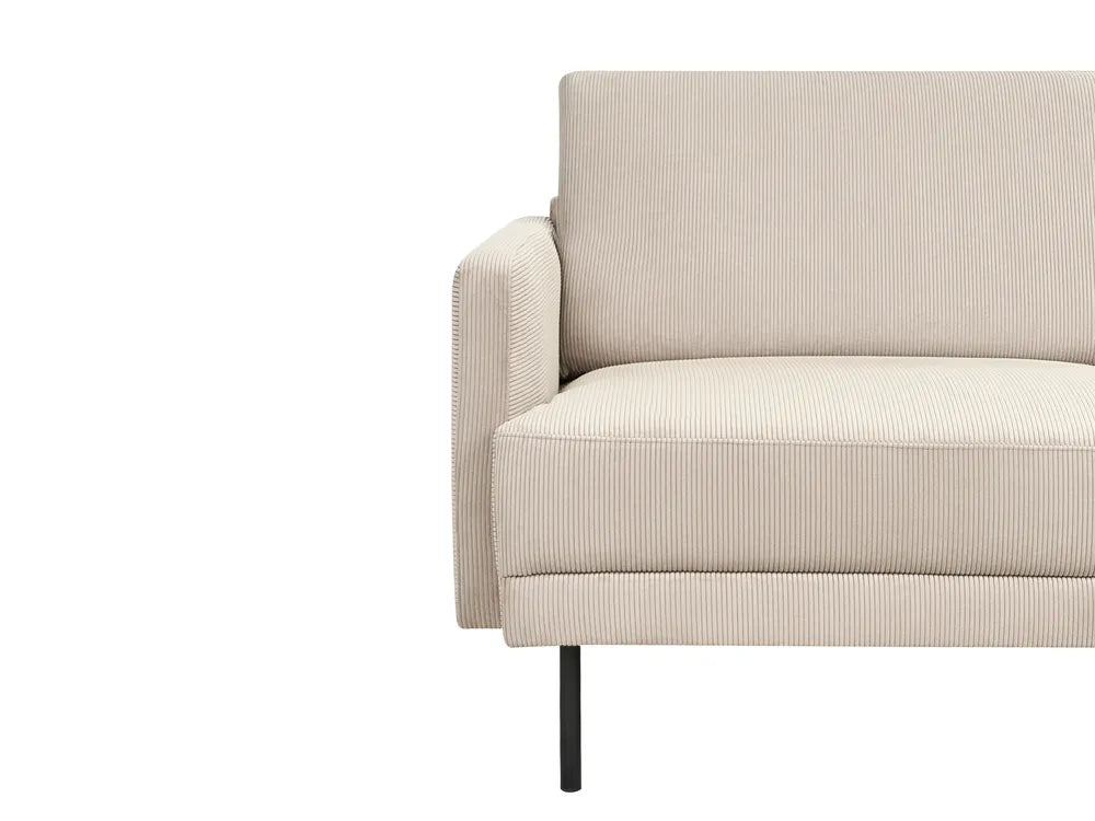 Corner Sofa 2 Seater Corduroy Beige Left Hand Shayle