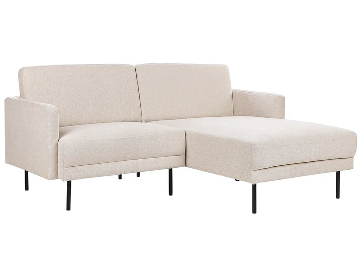 Corner Sofa 2 Seater Fabric Light Beige Left Hand Shayle