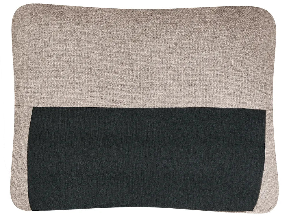 Corner Sofa Bed 3 Seater Faux Linen Light Brown with Storage Left Hand Azuri