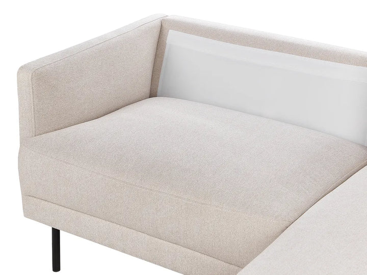 Corner Sofa 2 Seater Fabric Light Beige Left Hand Shayle