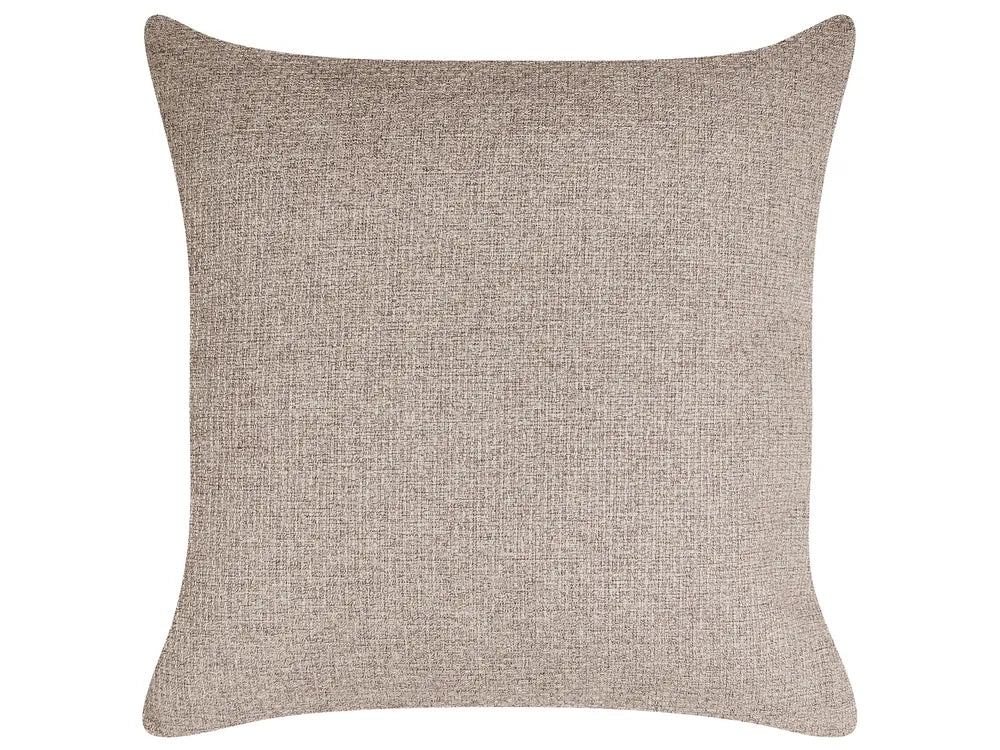 Corner Sofa Bed 3 Seater Faux Linen Light Brown with Storage Left Hand Azuri