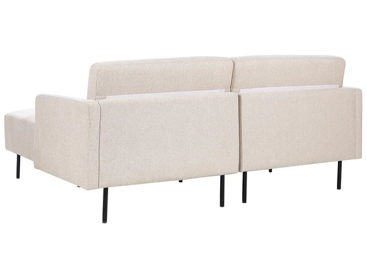 Corner Sofa 2 Seater Fabric Light Beige Left Hand Shayle