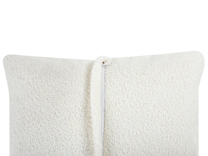 Corner Sofa 4 Seater Boucle White with Ottoman Right Hand Lecanto