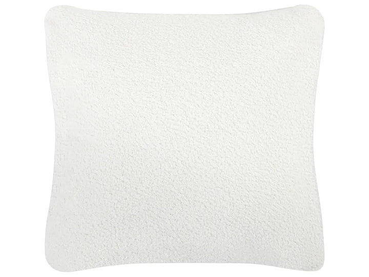 Corner Sofa 4 Seater Boucle White with Ottoman Right Hand Lecanto