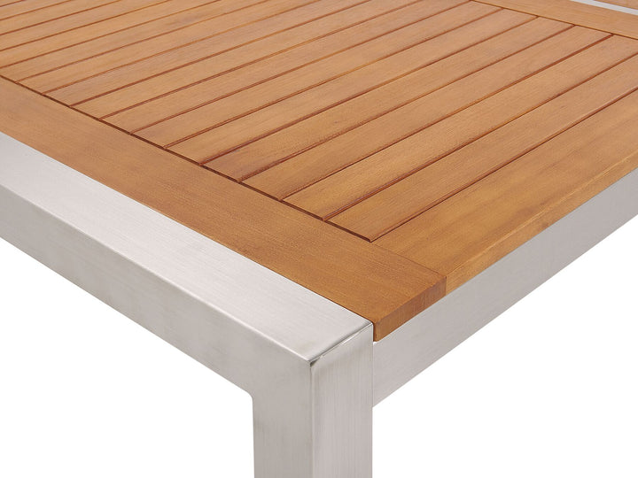 Grosetto Garden Dining Table 220 cm 100 cm Eucalyptus Wood Brown