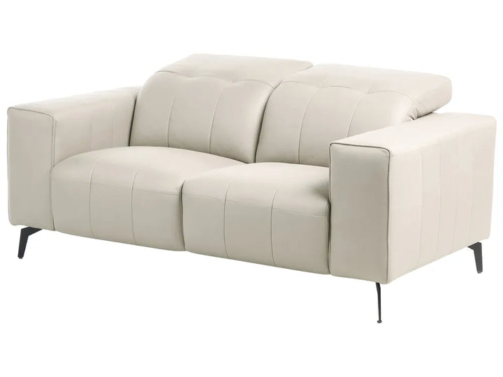 Sofa 2 Seater Faux Leather Light Beige Makirah