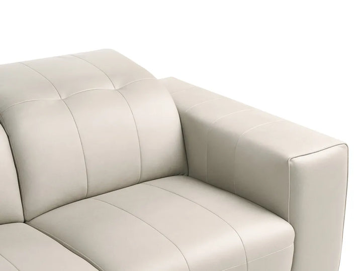 Sofa 2 Seater Faux Leather Light Beige Makirah