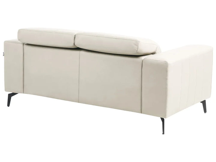 Sofa 2 Seater Faux Leather Light Beige Makirah