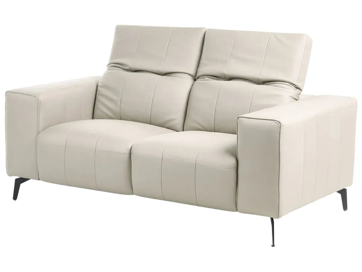 Sofa 2 Seater Faux Leather Light Beige Makirah