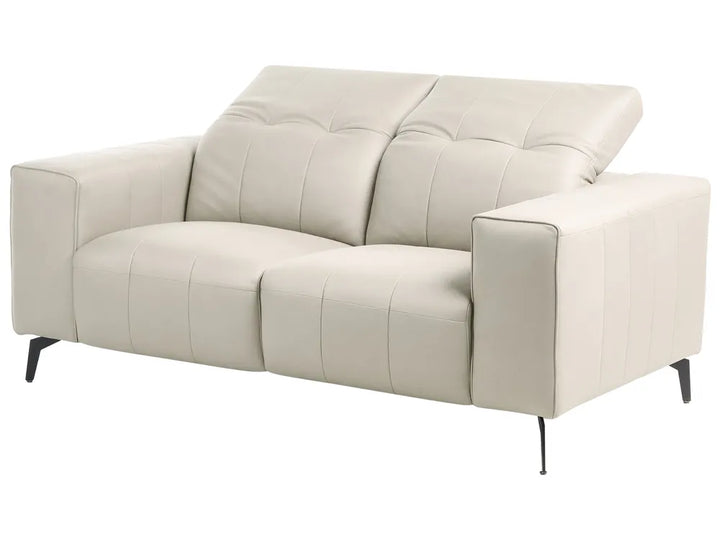 Sofa 2 Seater Faux Leather Light Beige Makirah