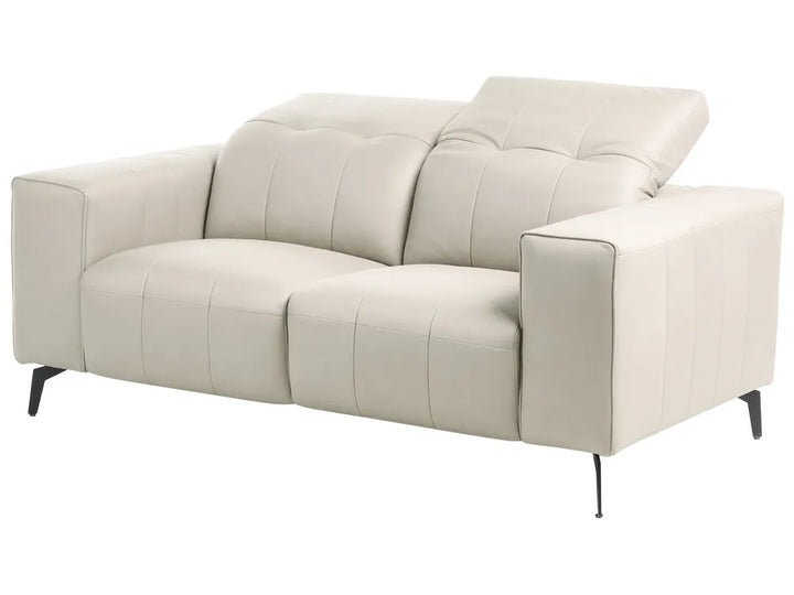Sofa 2 Seater Faux Leather Light Beige Makirah