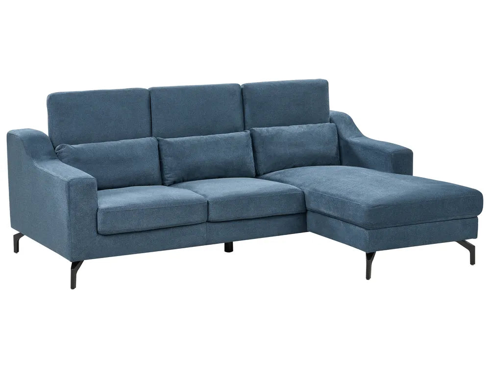 Corner Sofa 4 Seater Fabric Navy Blue Left Hand Blennia