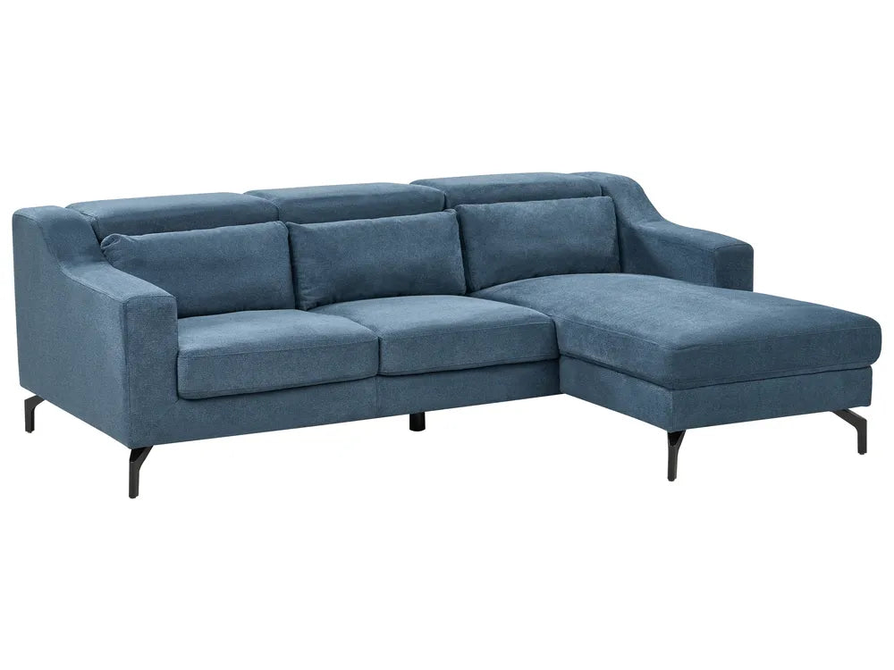 Corner Sofa 4 Seater Fabric Navy Blue Left Hand Blennia