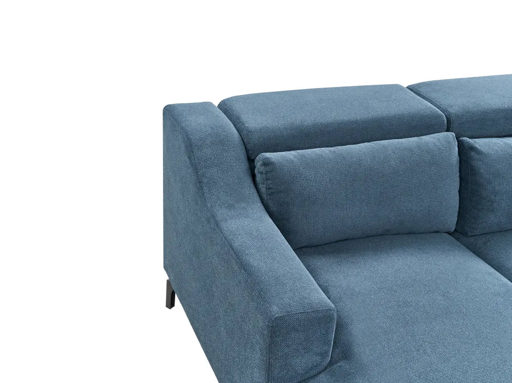 Corner Sofa 4 Seater Fabric Navy Blue Left Hand Blennia