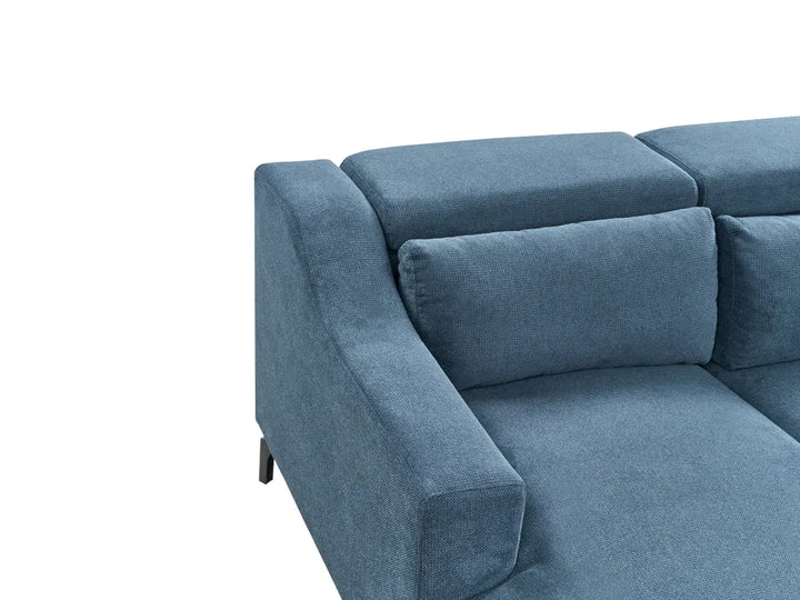 Corner Sofa 4 Seater Fabric Navy Blue Left Hand Blennia